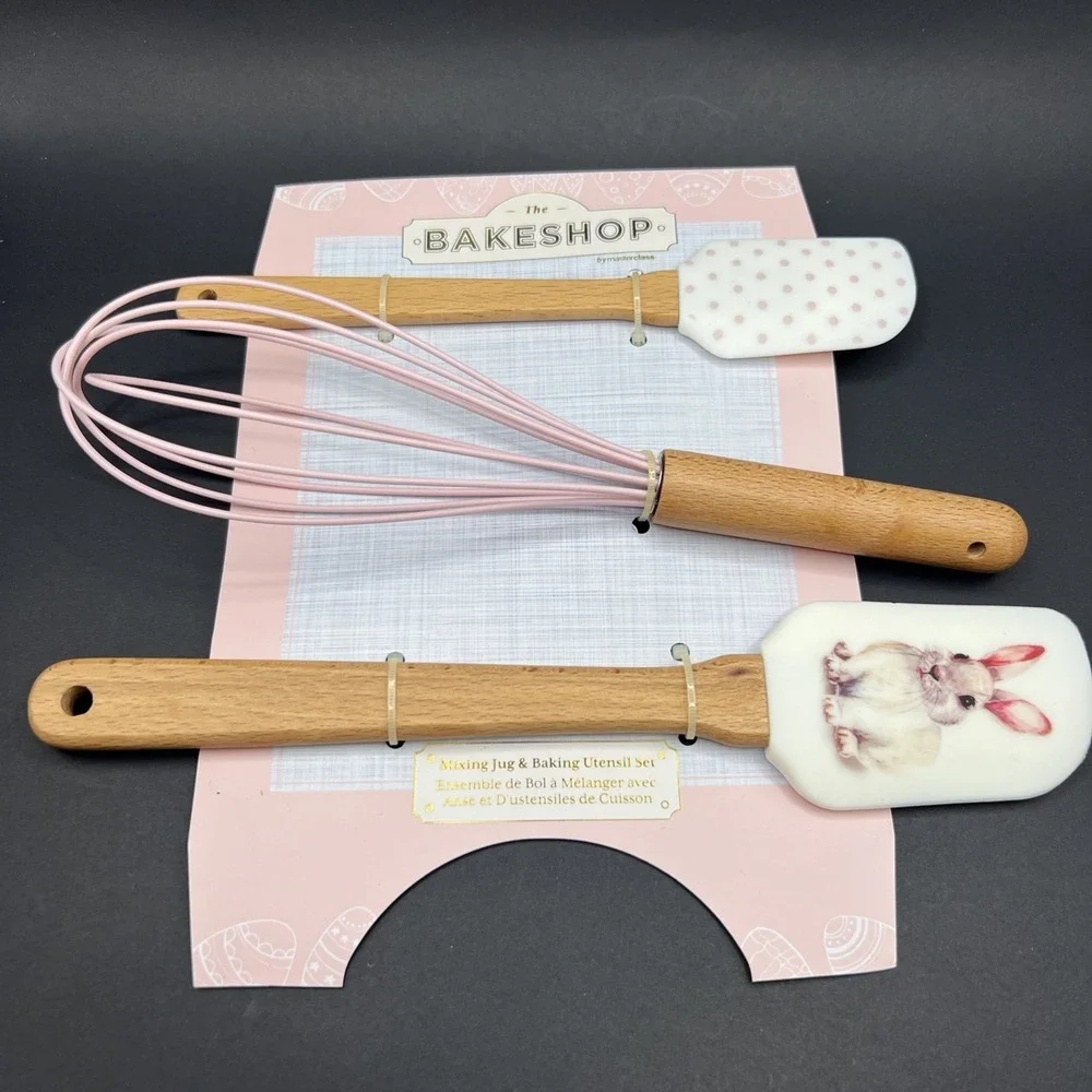 Bakeshop By Masterclass Baking Utensil Set Bunny Rabbit Whisk & Spatulas‎